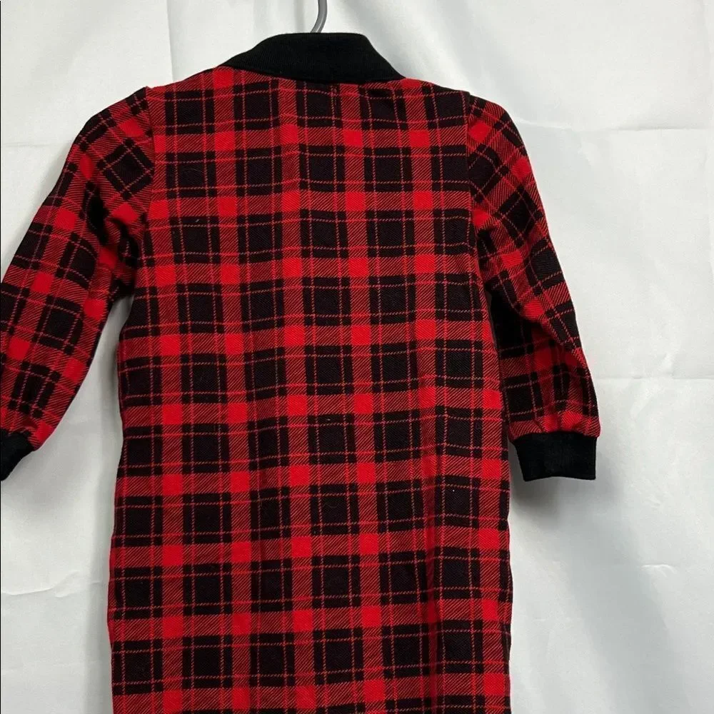 Ralph Lauren red and black plaid long sleeve knit jumpsuit size 12 months